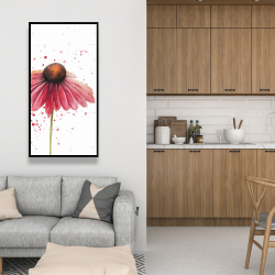 Framed 24 x 48 - Pink daisy