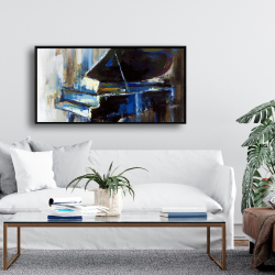 Framed 24 x 48 - Abstract grand piano