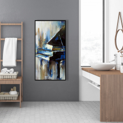 Framed 24 x 48 - Abstract grand piano
