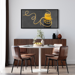 Framed 24 x 48 - Spaghetti pasta around a fork