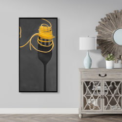 Framed 24 x 48 - Spaghetti pasta around a fork