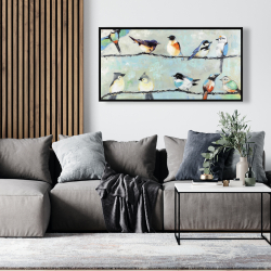 Encadré 24 x 48 - Petits oiseaux colorés