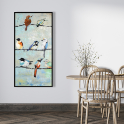 Encadré 24 x 48 - Petits oiseaux colorés