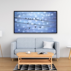 Encadré 24 x 48 - Oiseaux sur ciel bleu scintillant