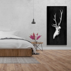 Framed 24 x 48 - Deer skull in the dark