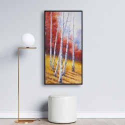 Encadré 24 x 48 - Paysage d'automne avec bouleaux