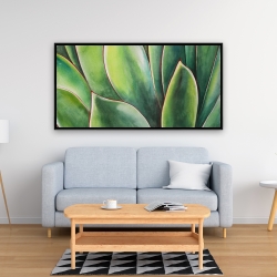 Framed 24 x 48 - Watercolor agave plant