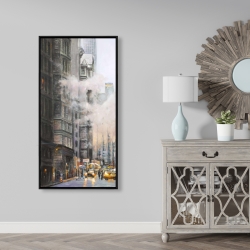 Framed 24 x 48 - Morning in the streets of new-york city