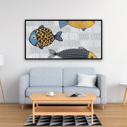 Framed 24 x 48 - Illustration of nautical fish