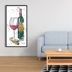 Encadré 24 x 48 - Bouteille de vin rouge