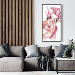 Encadré 24 x 48 - Deux roses en aquarelle