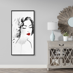 Framed 24 x 48 - Watercolor woman