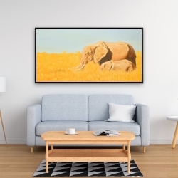 Encadré 24 x 48 - éléphant et son tout petit