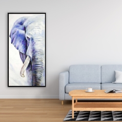 Framed 24 x 48 - Blue elephant