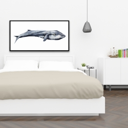 Encadré 24 x 48 - Baleine en aquarelle