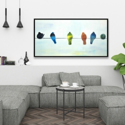 Encadré 24 x 48 - Oiseaux abstrait perchés