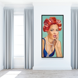 Encadré 24 x 48 - Femme rétro avec bigoudis