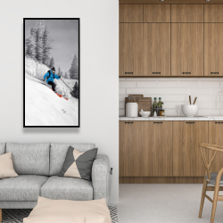 Encadré 24 x 48 - Homme skiant dans la montagne 