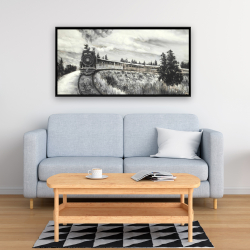 Framed 24 x 48 - Steam engine train
