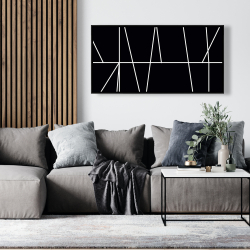 Encadré 24 x 48 - Rayures blanches sur fond noir