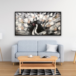 Framed 24 x 48 - Spotted abstract peacock