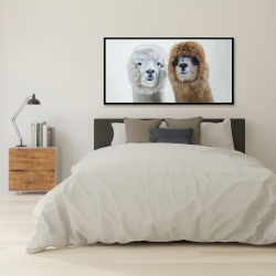 Framed 24 x 48 - Two lamas