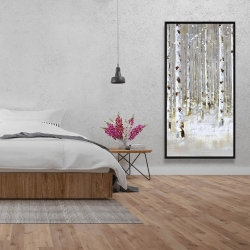 Framed 24 x 48 - Birch forest by winter