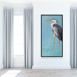 Framed 24 x 48 - Grey heron
