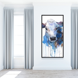 Framed 24 x 48 - Watercolor jersey cow