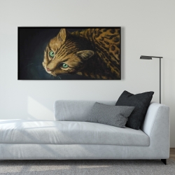 Framed 24 x 48 - Bengal cat