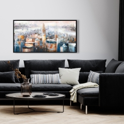 Encadré 24 x 48 - Paysage urbain de new-york avec l'immeuble chrysler