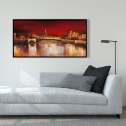 Framed 24 x 48 - Paris by red dawn