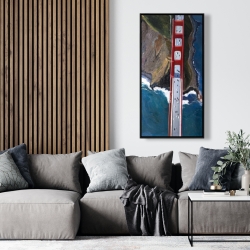 Encadré 24 x 48 - Vue aérienne du golden gate et ses montagnes