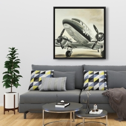 Framed 36 x 36 - Vintage airplane