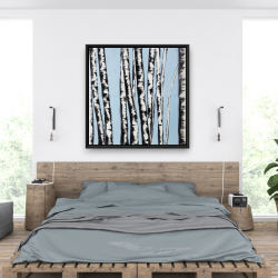Framed 36 x 36 - Pastel birches