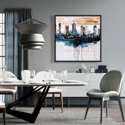 Framed 36 x 36 - Buildings on the horizon