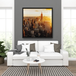 Framed 36 x 36 - New york city at sunset