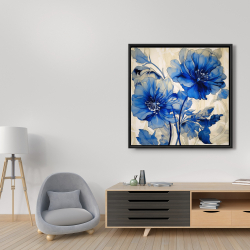 Encadré 36 x 36 - Fleurs bleues
