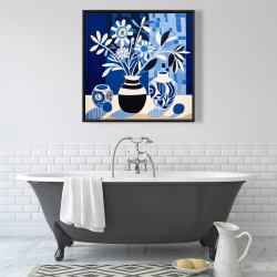 Framed 36 x 36 - Blue vases