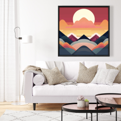 Framed 36 x 36 - Symmetrical mountain