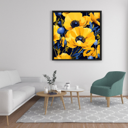 Encadré 36 x 36 - Jaune et bleu