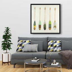 Framed 36 x 36 - Colorful nautical oars