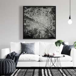 Framed 36 x 36 - Airplane satellite view