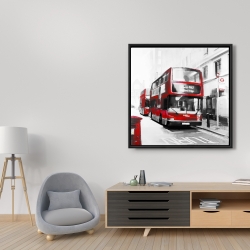 Framed 36 x 36 - Red bus londoner