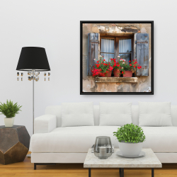 Framed 36 x 36 - Flowers on the ledge