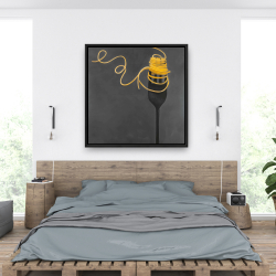 Framed 36 x 36 - Spaghetti pasta around a fork