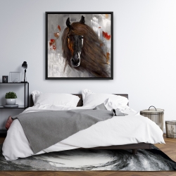 Encadré 36 x 36 - Fier cheval brun
