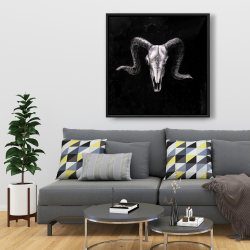 Framed 36 x 36 - Ram skull grunge style
