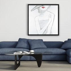 Framed 36 x 36 - Woman with hat