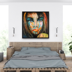 Encadré 36 x 36 - Portrait coloré de femme